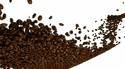 Coffee beans flow with slow motion Stock Footage 731876