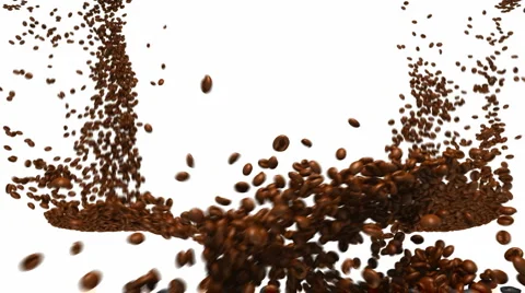 Coffee beans flow with slow motion Stock Footage 922149