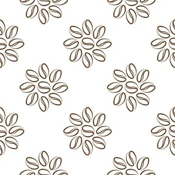 Coffee beans flower Stock Illustration