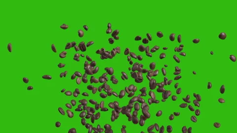 Coffee Beans flying and being tossed in slowmotion. Stock Footage 151828201
