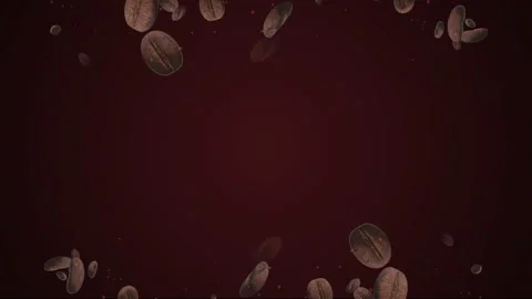 Coffee beans flying loop animation Stock Footage 150137547