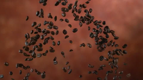 Coffee Beans flying in slow motion, shot on Phantom Flex 4K Stock Footage 55686148
