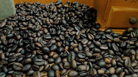 The coffee beans footage camera movement. Stock Footage 107106921