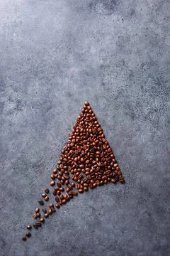 Coffee beans in a form of an arrow 写真素材