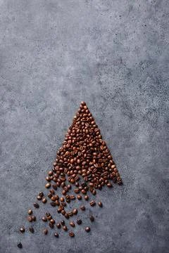 Coffee beans in a form of an arrow Stock Photos