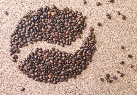 Coffee beans in the form of bean Stock Photos