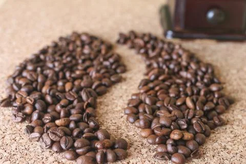 Coffee beans in the form of bean Stockfoto's