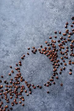 Coffee beans in a form of an empty circle 写真素材