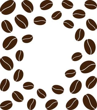 Coffee beans formed Rectangular Frame border Copy space Template Coffee Day Stock Illustration