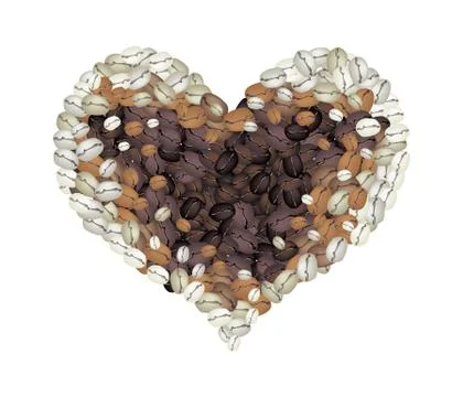 Coffee Beans Forming in A Heart Shape Stock Illustration