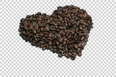 Coffee beans forming a pot shape with ground coffee Stock Photos