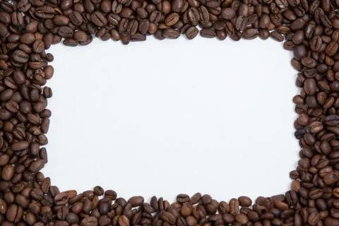 Coffee beans forming rectangle Foto stock