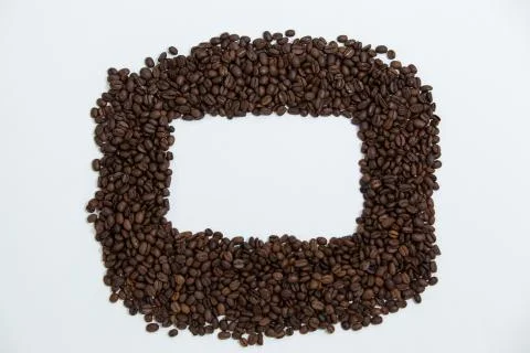 Coffee beans forming rectangle Foto stock