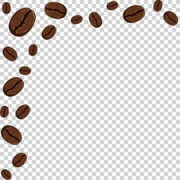 Coffee Beans Frame Border Overlay - PNG Transparent Background イラスト素材