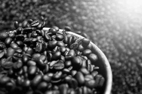 Coffee beans fresh roasted textures. Foto stock