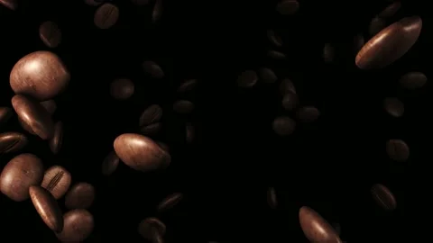 Coffee beans front black Stock Footage 166428174