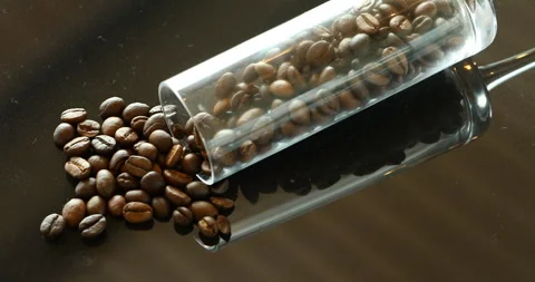 Coffee Beans In A Glass Stock Footage 329617346