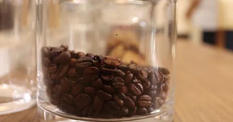 Coffee Beans In A Glass Stock Footage 329617569