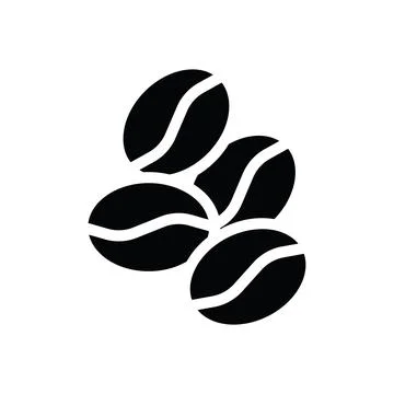 Coffee beans Glyph icon Illustrazione stock
