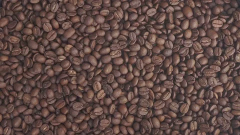 Coffee beans going round top view Stock-Footage 151165603