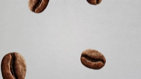 Coffee beans on gray background Stock Footage 150777363