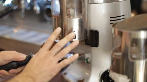 Coffee beans grind 100fps Stock Footage 92058871