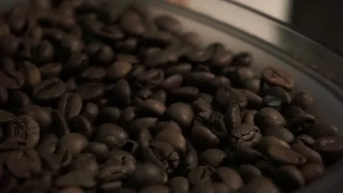 Coffee beans in grinder Stock Footage 78039364