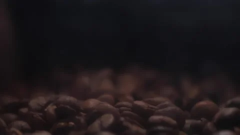 Coffee beans in grinder machine. Grinding coffee close up shot. Cinematic video Stock-Footage 221719889