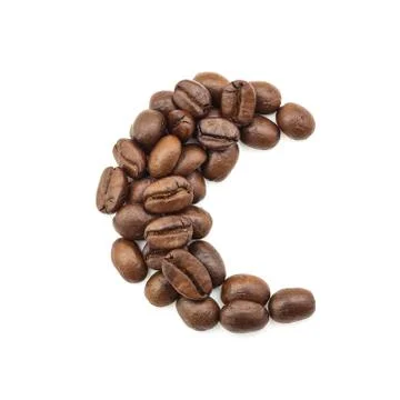 Coffee beans half moon shape Stock Photos