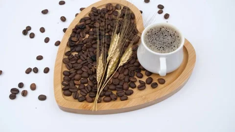 Coffee Beans heart Stock Footage 240397296
