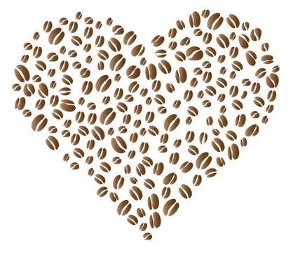 Coffee beans in heart shape Stock Illustration