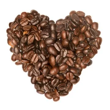 Coffee beans in heart shape Stock Photos