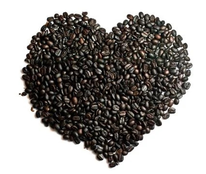 Coffee beans heart shape. Stock Photos
