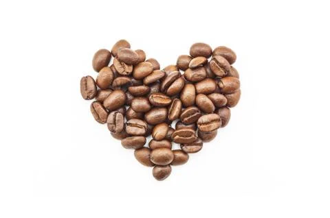 Coffee beans heart shape Stock Photos