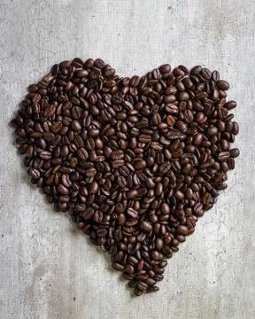 Coffee beans heart shape Stock Photos
