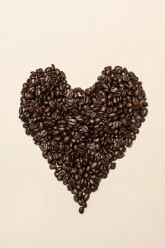 Coffee beans heart shape Stock Photos