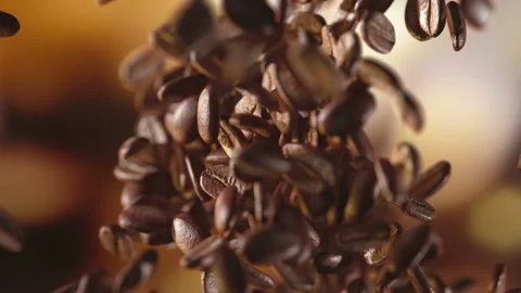 Coffee beans hit on the fly 스톡 동영상 123463923