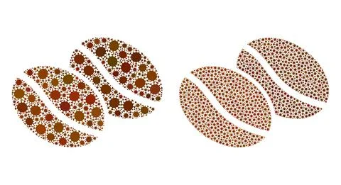 Coffee Beans Icon - Composition with Coronavirus Biohazard Infection Elements Illustrazione stock