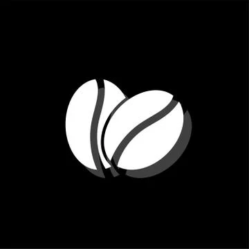 Coffee beans icon flat Stock Illustration