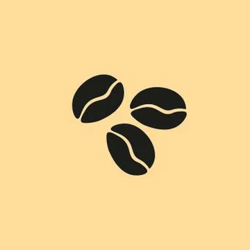 Coffee beans icon flat vector eps 10 Stock Illustration