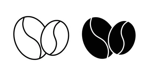 Coffee beans icon Illustration designs pack for Web Stock Illustration