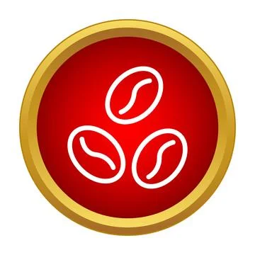 Coffee beans icon representing caffeine and energizing drinks Stock Illustration