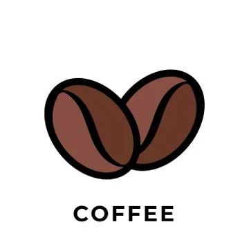 Coffee beans icon vector design illustration. Coffee icon vector isolated on  Stock Illustration