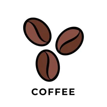 Coffee beans icon vector design illustration. Coffee icon vector isolated on  Иллюстрация