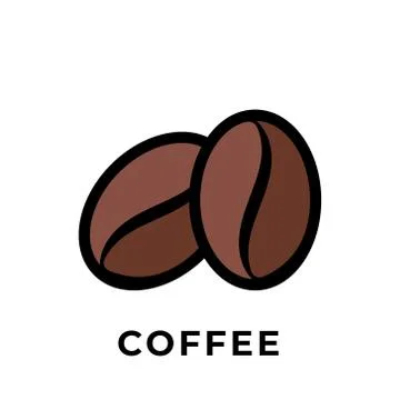 Coffee beans icon vector design illustration. Coffee icon vector isolated on  Stock Illustration