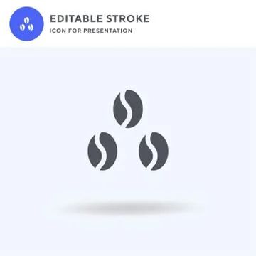 Coffee Beans icon vector, filled flat sign, solid pictogram isolated on white Stock Illustration