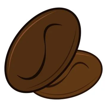 Coffee beans icon. Vector illustration of coffee beans. Hand drawn coffee bea Stock Illustration
