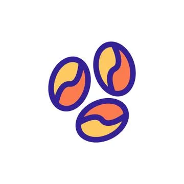 Coffee beans icon vector. Isolated contour symbol illustration 스톡 일러스트