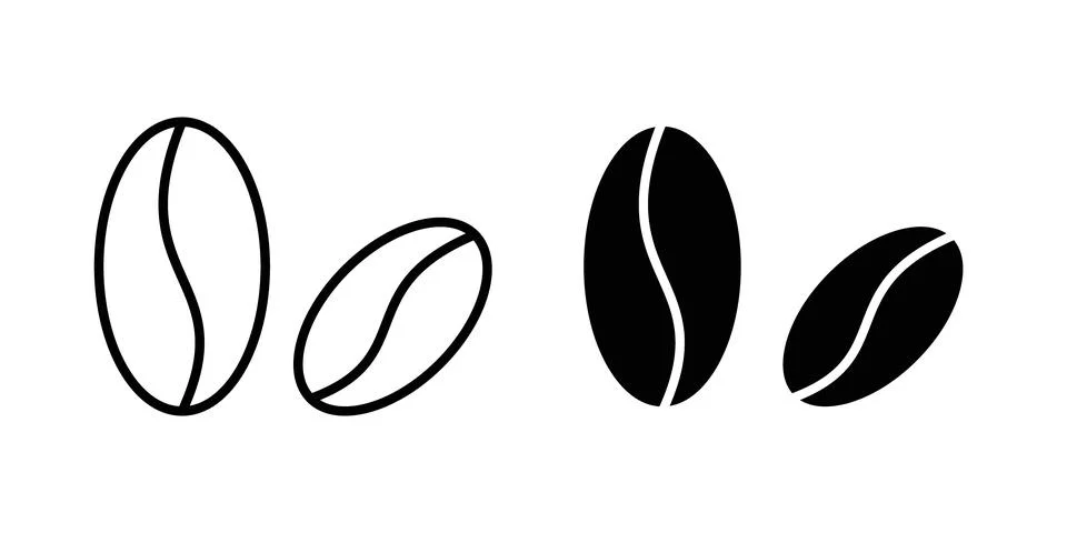 Coffee beans icon vector, symbol, logo illustrations Stock Illustration