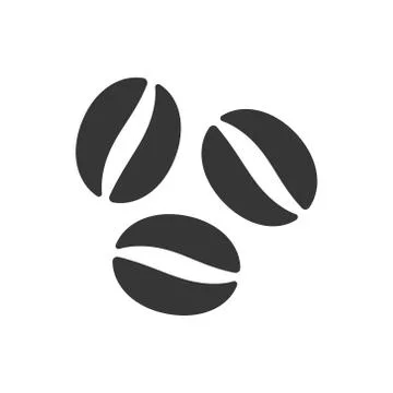 Coffee Beans Icon on White Background. Vector Stock Illustration